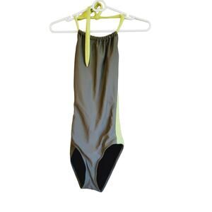 Sundance green & yellow halter neck swimsuit